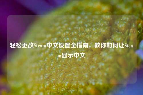 轻松更改Steam中文设置全指南，教你如何让Steam显示中文