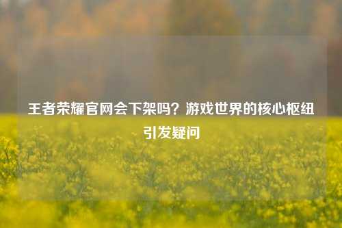 王者荣耀官网会下架吗？游戏世界的核心枢纽引发疑问