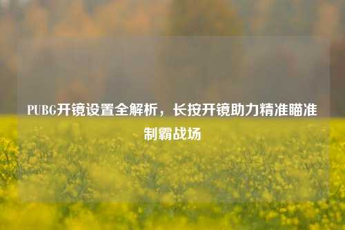 PUBG开镜设置全解析,长按开镜助力精准瞄准制霸战场
