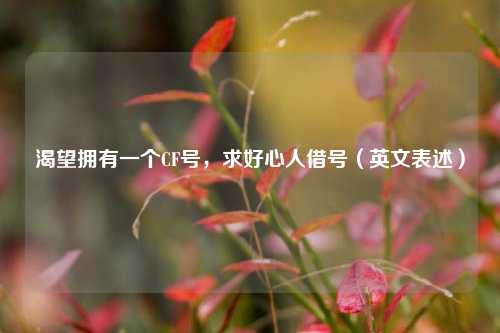 渴望拥有一个CF号，求好心人借号（英文表述）