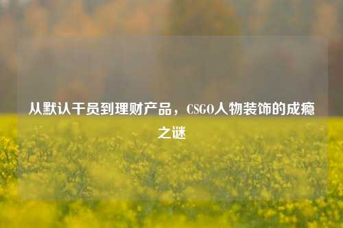 从默认干员到理财产品,CSGO人物装饰的成瘾之谜