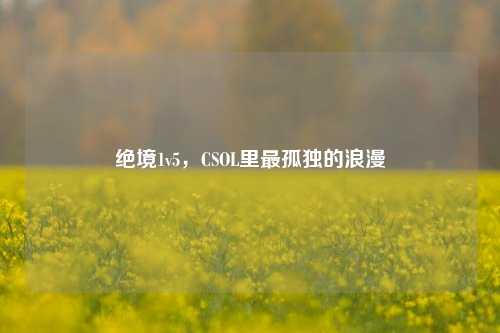绝境1v5，CSOL里最孤独的浪漫