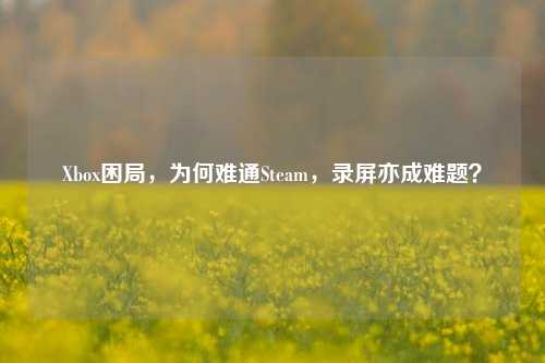 Xbox困局，为何难通Steam，录屏亦成难题？