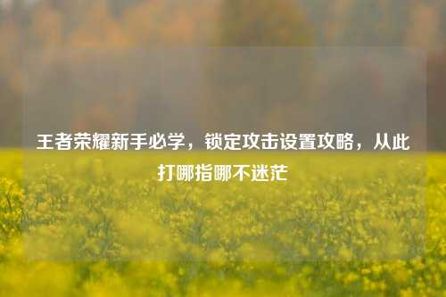 王者荣耀新手必学，锁定攻击设置攻略，从此打哪指哪不迷茫