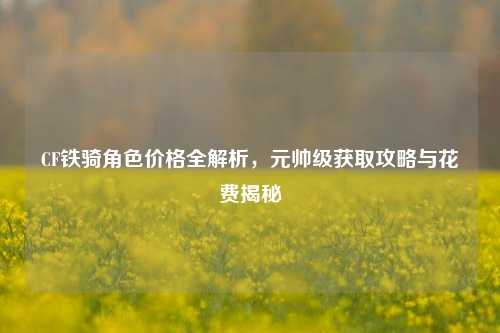 CF铁骑角色价格全解析，元帅级获取攻略与花费揭秘