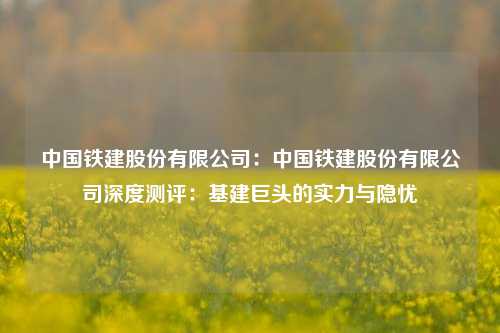 中国铁建股份有限公司：中国铁建股份有限公司深度测评：基建巨头的实力与隐忧