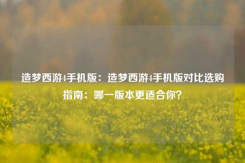 造梦西游4手机版：造梦西游4手机版对比选购指南：哪一版本更适合你？
