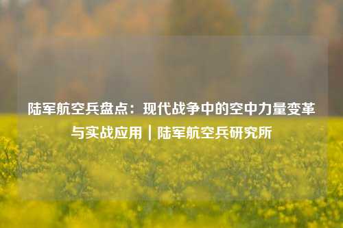 陆军航空兵盘点：现代战争中的空中力量变革与实战应用｜陆军航空兵研究所