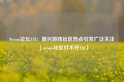 Steam论坛118：新兴游戏社区热点引发广泛关注（steam社区打不开118）