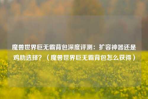 魔兽世界巨无霸背包深度评测：扩容神器还是鸡肋选择？（魔兽世界巨无霸背包怎么获得）