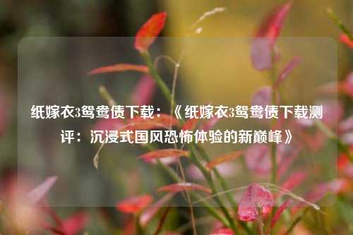 纸嫁衣3鸳鸯债下载：《纸嫁衣3鸳鸯债下载测评：沉浸式国风恐怖体验的新巅峰》