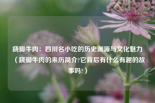 跷脚牛肉：四川名小吃的历史渊源与文化魅力（跷脚牛肉的来历简介?它背后有什么有趣的故事吗?）
