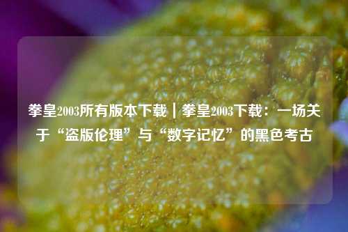 拳皇2003所有版本下载｜拳皇2003下载：一场关于“盗版伦理”与“数字记忆”的黑色考古